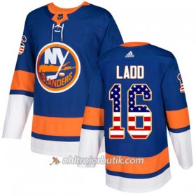 Män Ishockey New York Islanders Tröja Andrew Ladd 16 Adidas 2017-2018 Blå USA Flag Fashion Authentic